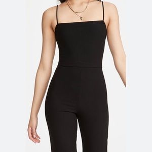 Reformation Ribbed stretch jumpsuit wide crop leg